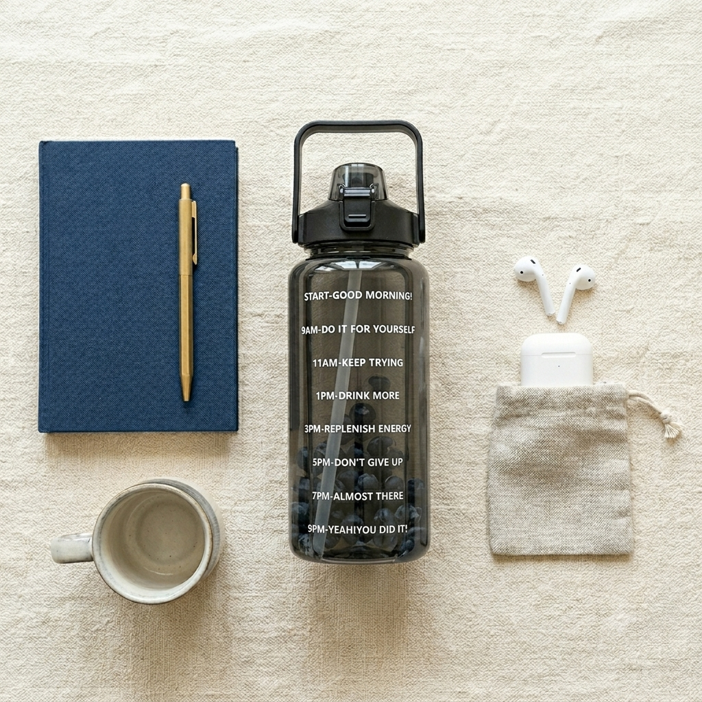 Nudge 2L jug with leakproof flip-top spout and time markers on the side